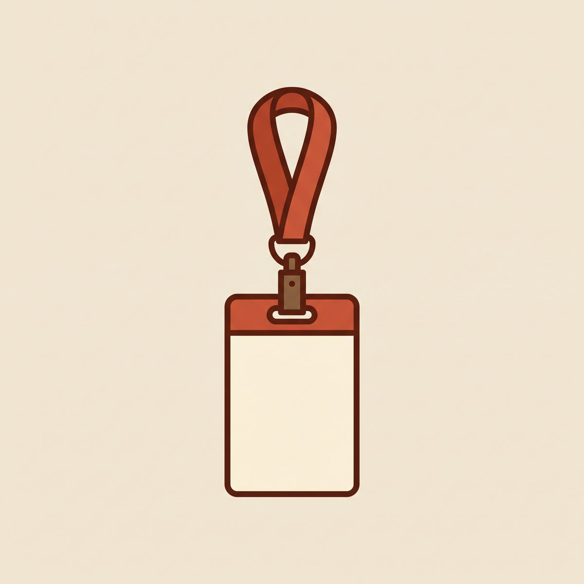 ID badge on a lanyard for employee identification – Deskperado