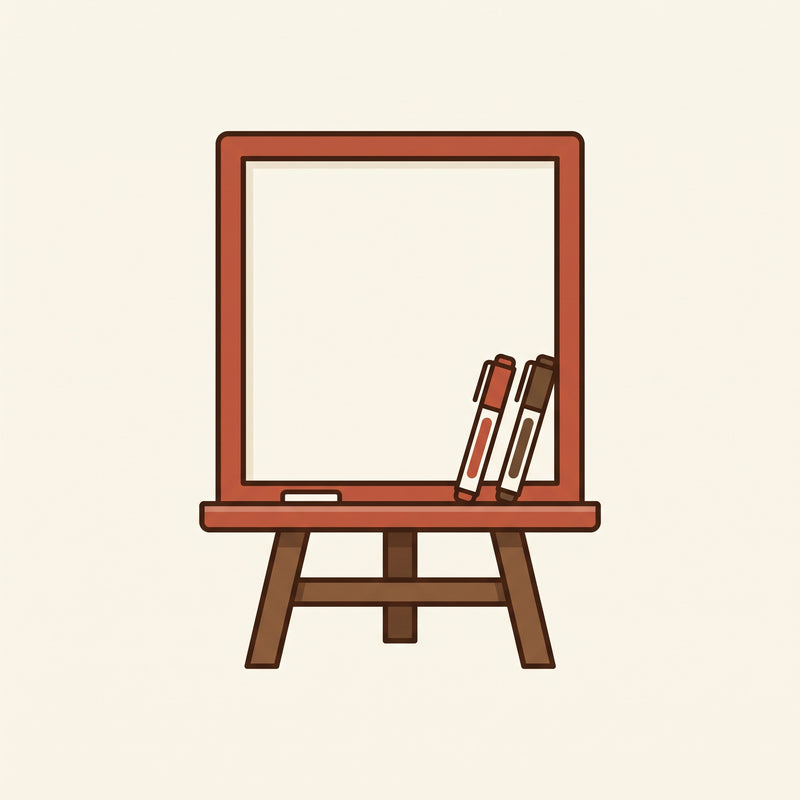 Whiteboard with dry-erase markers for notes and planning – Deskperado