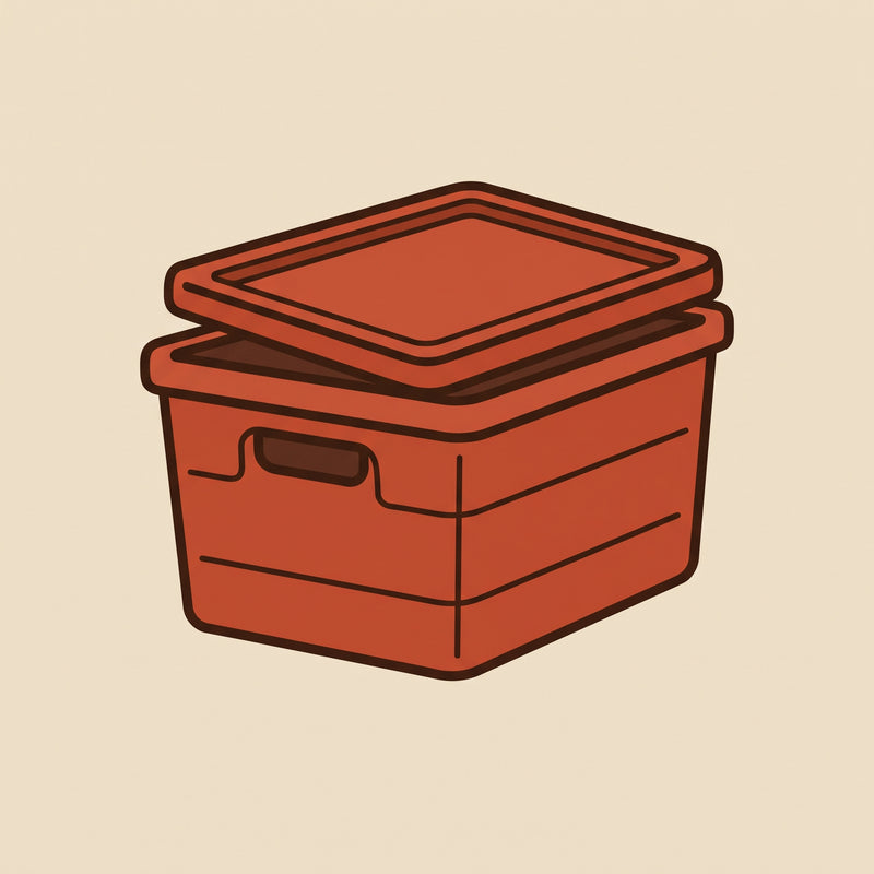 Stackable storage bin with lid for office supplies – Deskperado