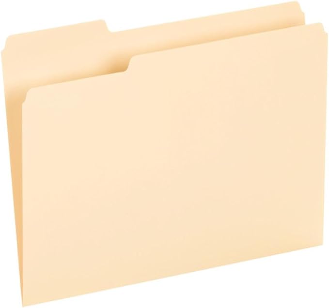 Pendaflex File Folders, 100 Pack, Durable Manila Folders, Letter Size (8.5" x 11"), 3 Top Tabs for Easy Labeling, Everyday Filing Essential for Offices, Classrooms & Home Document Organization