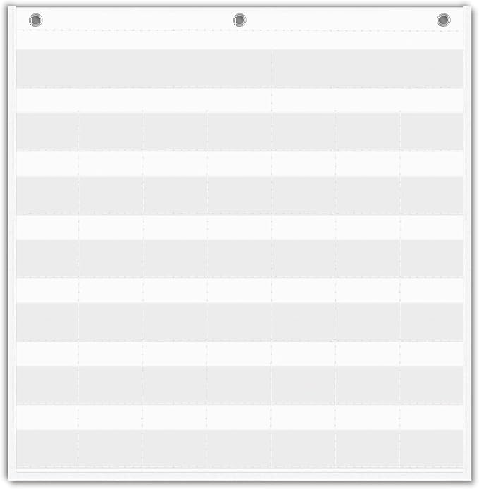 EAMAY Classroom Monthly Calendar Pocket Chart for 2.75 * 2.75 Cards,Homeschool Supplies and Classroom Must Haves! Only Chart(White)
