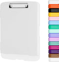 Piasoenc Clipboard with Storage, 8.5 x 11 Organization Box with Pen Holder and A4 Legal Paper Folder, Folio & Side-Opening, Low Profile Clip,for Nurses,Teachers, Size 14 x 9.6 x 1.2 in, White
