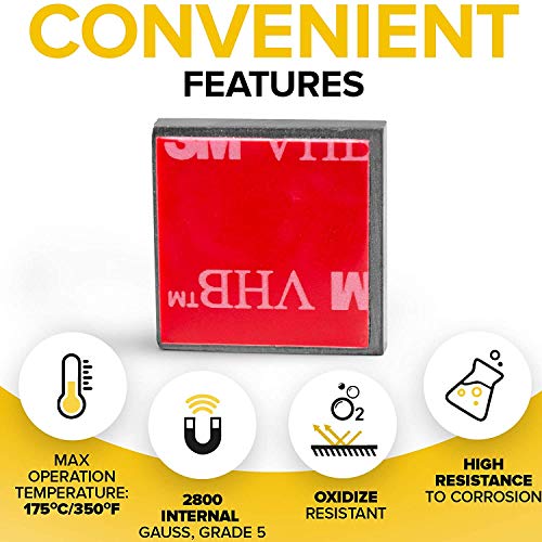 Strong Ceramic Square Magnets with Adhesive Backing (0.8x0.2/20x5mm, 24 pcs) - Heavy Duty Sticky Magnets, Non-Corrosive, Versatile for Home, Office, Workshop, Whiteboard, Fridge and Hobby Use