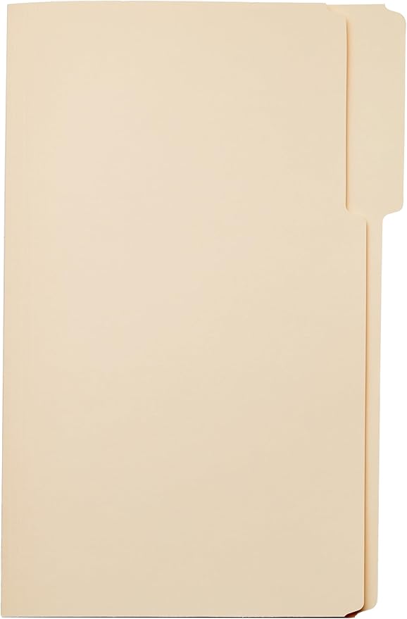 Amazon Basics Sturdy Manila File Folders, 1/3 Tabs in Assorted Positions for Filing and Easy Labeling, Legal Size, 8.5 x 14 inch, 200-Pack