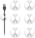 Shintop Cable Clips, 6 Pack White Cord Holder Cable Management Wire Organizer for Organizing Desk Nightstand Car Phone Charger