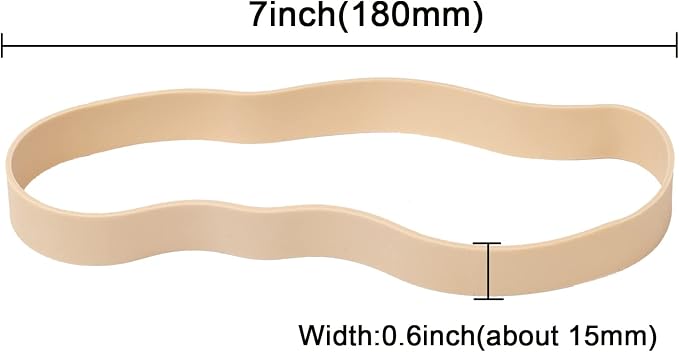 AIWOQI Rubber Bands Size 107 Heavy Duty Big Wide Rubber Band 30PCS #107 | Elastic Bands for Office Supply Trash Can File Folders Litter Box Rubber Bands (Light brown)
