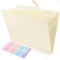 SKYDUE Expanding File Folder, Accordion File Organizer with 8 Pockets, Expandable Document Paper Receipt Holder for School Office Hospital, Letter/A4 Size Beige
