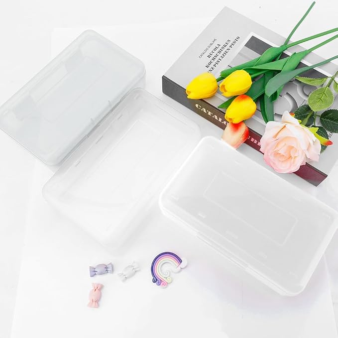 Pencil Case, Pencil Box, Clear Pencil Case, 3 Pack Plastic Pencil Case, Large Capacity Pencil Case, Crayon Box with Snap-tight Lid Stackable Design, Plastic Storage Box for School Office Supplies