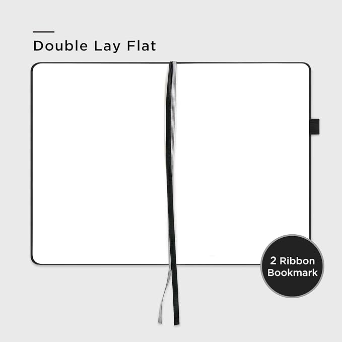 &And Per Se Blank Sketch Notebook, A5 Hardcover, 160 Pages 100gsm Thick Paper, Unlined Journal for Drawing, Doodling, Hand Lettering – Creative Gift for Artists, Designers, Writers (Black)