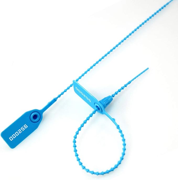 1000 Numbered Plastic Tamper Seals, Zip Ties for Fire Extinguishers Pull Tite Security Tags Numbered Disposable Self-Locking Signage Tie 250mm Length (1000 PCS, Light Blue)