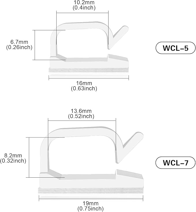XHF 3/4” Adhesive Cable Wire Clips White 120PCS, Cable Staples Outdoor Cable Management Wire Organizer Cord Holder for Under Desk, Car, Wall, TV PC Ethernet Cable