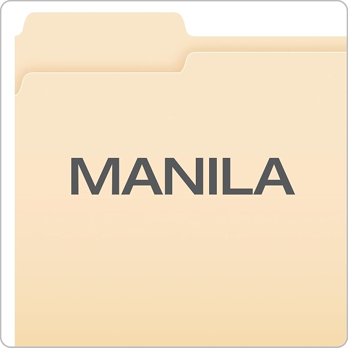Pendaflex File Folders, 250-Pack, Letter Size, Manila, 1/3-Cut Tabs, Premium Paper Folders for File Cabinets, Home, Office & Classroom Document Organization, 3-Tab Letter File Folders
