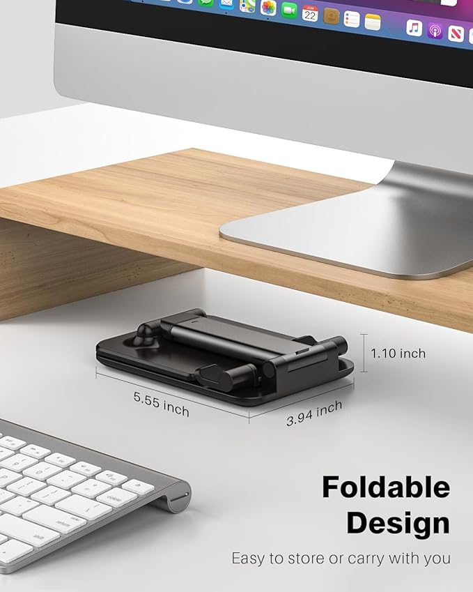 Anozer Tablet Stand Foldable & Adjustable, Portable Monitor Stand 5.55*3.94" Wide, Fit for iPad Holder Stand Compatible with iPad Pro 11, 12.9/for iPad 10.9; Surface Pro; Portable Monitor 4.7-15.6"