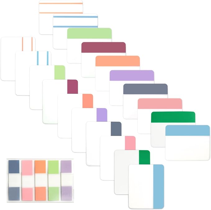 Sticky Index Tabs Book Page - 500Pcs 2 Inch Writable Colored Pages Markers,Repositionable File Tab Flags Labels Self Adhesive Reading Divider Sticker for Books, Binders, Notebook and Folders (Stylish)