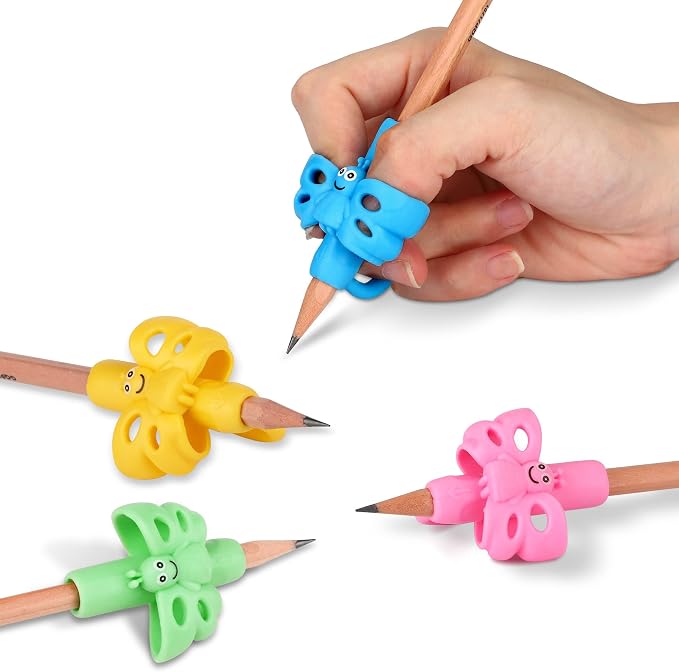 KOABBIT 8 Packs Pencil Grips Pencil Grips for Kids Handwriting for Toddlers & Preschoolers, Pencil Holder Grip Posture Correction Training Writing Aid.