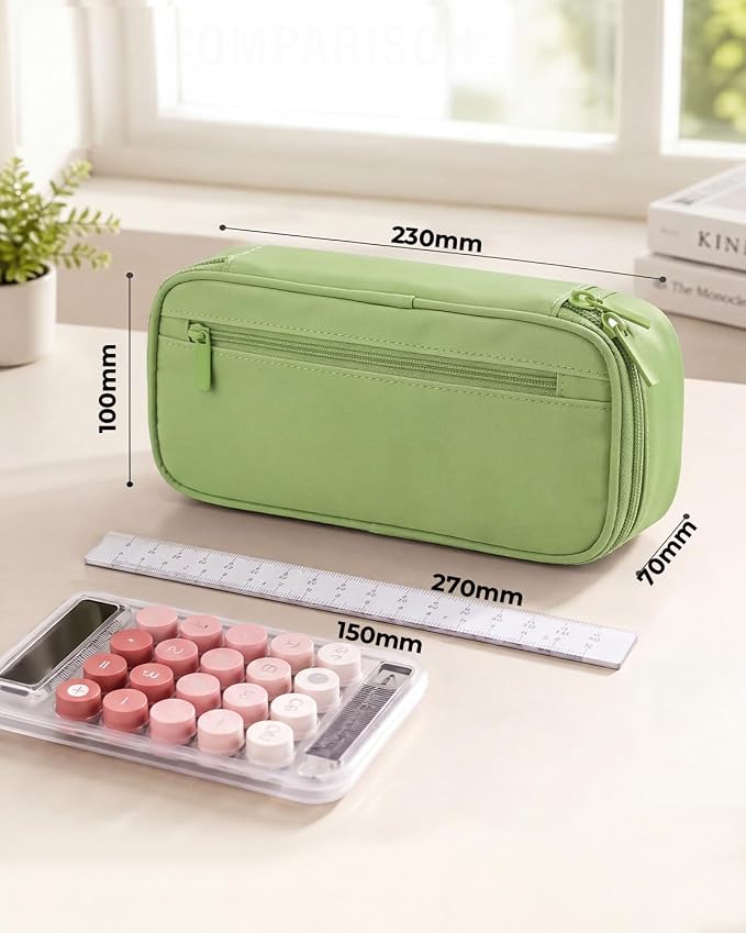WEMATE Pencil Case, Large Storage Organizer, Makeup Bag, Teacher Must - have, Big Pencil Pouch, Marker Case for College