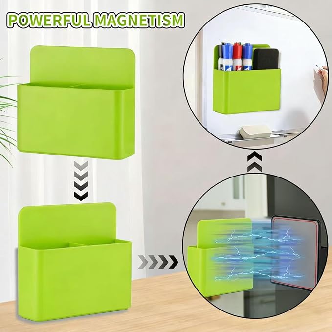 Camelmother 2Pcs Magnetic Dry Erase Marker Holder For Whiteboard Fridge | 2Slots Locker Accessories Teacher Classroom Must Haves Fridge magnets