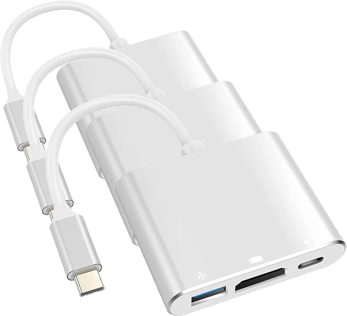 Battony USB C to HDTV Adapter USB Type C Adapter Multiport AV Converter with 4K HDTV Output C Port & 3.0 Fasting Charging Port Compatible for MacBook Pro MacBook Air 2019/2018 iPad Pro 2019
