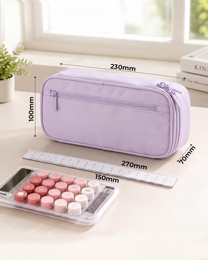 WEMATE Pencil Case, Large Storage Organizer, Makeup Bag, Teacher Must - have, Big Pencil Pouch, Marker Case for College
