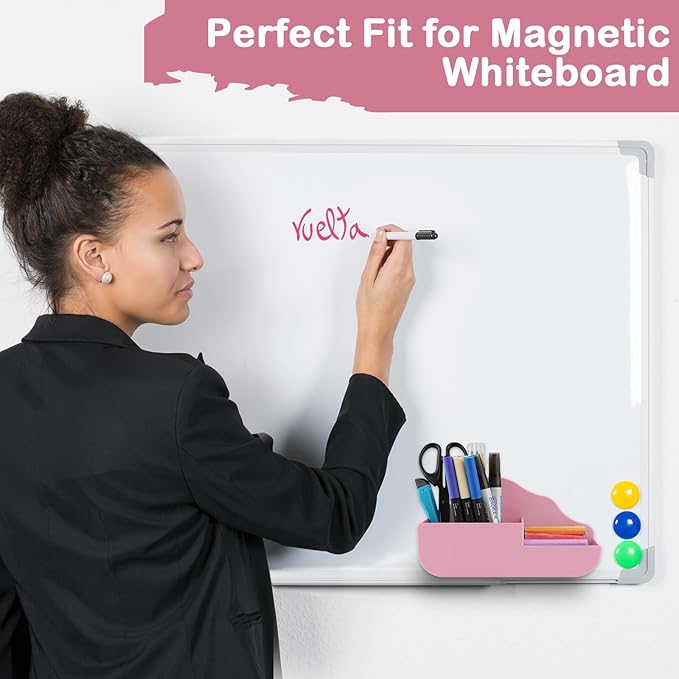 KITANIS Magnetic Pen Holder,3 Compartments Magnetic Dry Erase Marker Holder,Extra Strong Magnet Storage Marker Pen Pencil Organizer for Refrigerator,Whiteboard,Locker Accessories(Cloud Style)