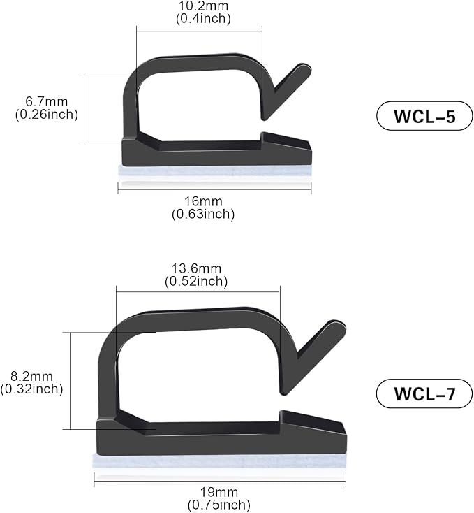 XHF 120 PCS Adhesive Cable Wire Clips Black, Outdoor Christmas Light Clips, Cable Management Wire Organizer Cord Holder for Under Desk, Car, Wall, TV PC Ethernet Cable