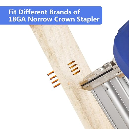 18 Gauge 1/4" Narrow Crown Staples 3/4 Inch Leg, 2000-Pack | Galvanized coating resists rust for indoor woodworking & decoration, fits all electric staplers and staple guns
