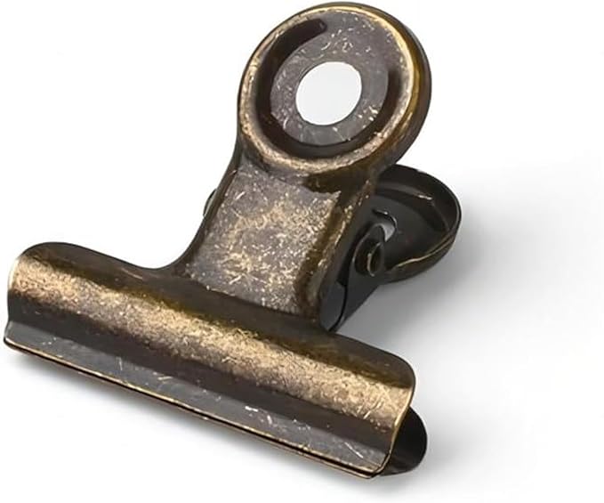 Antique Brass Small Bulldog Clips - Coideal 30 Pack Mini Hinge Clip 0.87 Inch Metal Binder Paper Clips Money Clamps for Tags Bags, Shops, Office and Home Kitchen (Bronze, 22mm)