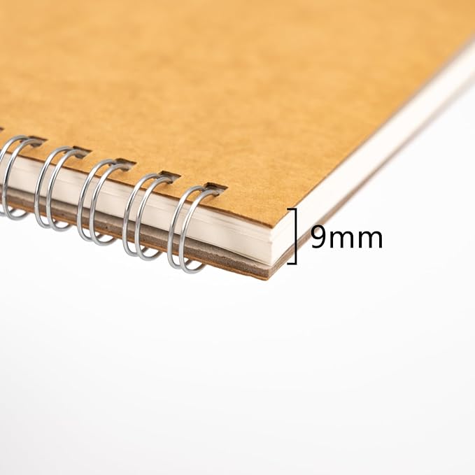 DSTELIN 10 inch x 7.5 inch, 100GSM, Blank Spiral Notebook, 3-Pack, Soft Cover, Sketch book, 100 Pages / 50 Sheets, with writing backboard, (Brown)