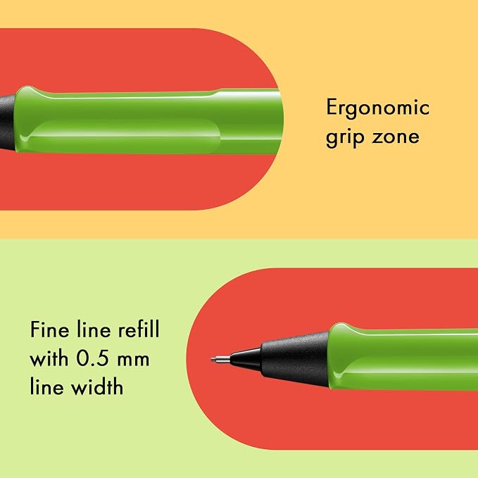 LAMY safari green - Mechanical Pencil with ergonomic grip & body made of robust ASA plastic - ideal for drawing & writing - including LAMY M 41 fine line refill 0.5 mm & eraser tip