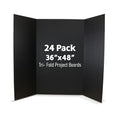 Flipside Products 36” x 48” Project Boards for Presentations, Science Fair, School Projects, Event Displays and Trifold Picture Board, Proudly Made in USA - Black - 24 Pack
