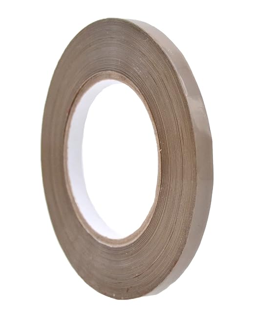 WOD Tan Produce Poly Bag Sealing Tape, 3/8 inch x 180 yds. for Packaging and Sealing of Meat, Gifts, or Ice Bags BSTC24PVC