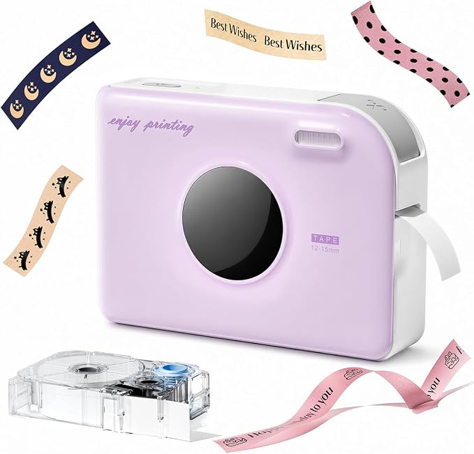 Phomemo A30 Ribbon Printer, Bluetooth Mini Label Maker Machine with Tape | Design Custom Printed Ribbons For Gift Wrap, DIY Decor, Waterproof Label, Lightweight Portable, Clear Fade-Resistant Printing