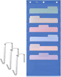 Mr. Pen- Hanging Wall File Organizer, 6 Pocket, Blue | 3 Overdoor Hangers Included, Over The Door File Organizer, Hanging Folder Organizer, Wall Folder Organizer