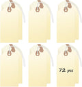 Uniclife 72 Pcs Blank Shipping Tags with Elastic String Attached Cardstock Paper Hang Tags with Reinforced Eyelet Large Marking Price Tag Inventory Label Tag, Beige (4.7" x 2 3/8")