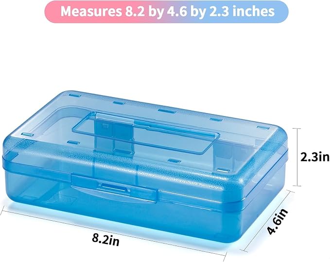 Sooez Pencil Box, Crayon Box Clear, Hard Pencil Case, Plastic Large Pencil Box, Colored Marker Sticker Box, School Box for Boys Girls Adult, Teacher Supplies for Classroom, Homeschool School Supplies
