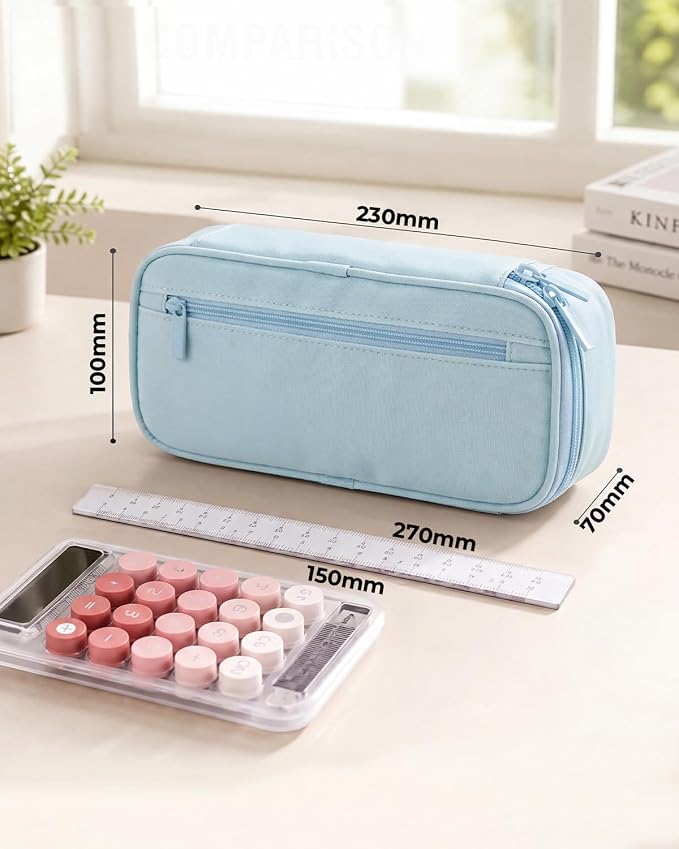 WEMATE Pencil Case, Large Storage Organizer, Makeup Bag, Teacher Must - have, Big Pencil Pouch, Marker Case for College