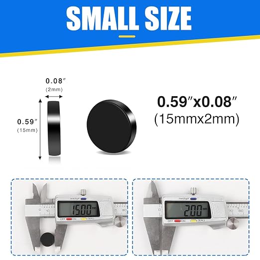 TRYMAG 120 Pcs Small Strong Magnets, 15x2mm Neodymium Rare Earth for Crafts, Heavy Duty Round Mini Disc Refrigerator Magnets for Whiteboard, Locker, Fridge, Dry Erase Board
