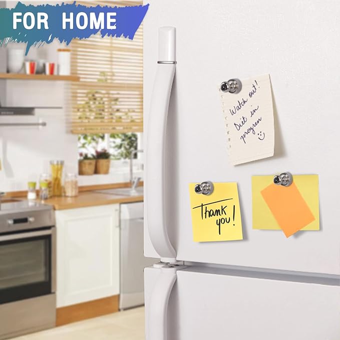 MAGXCENE 22Packs Neodymium Fridge Magnets, Strong Magnets for Whiteboard, Push Pin Magnet, Small Strong Neodymium Refrigerator Magnet for Office, Kitchen, Adults, Home