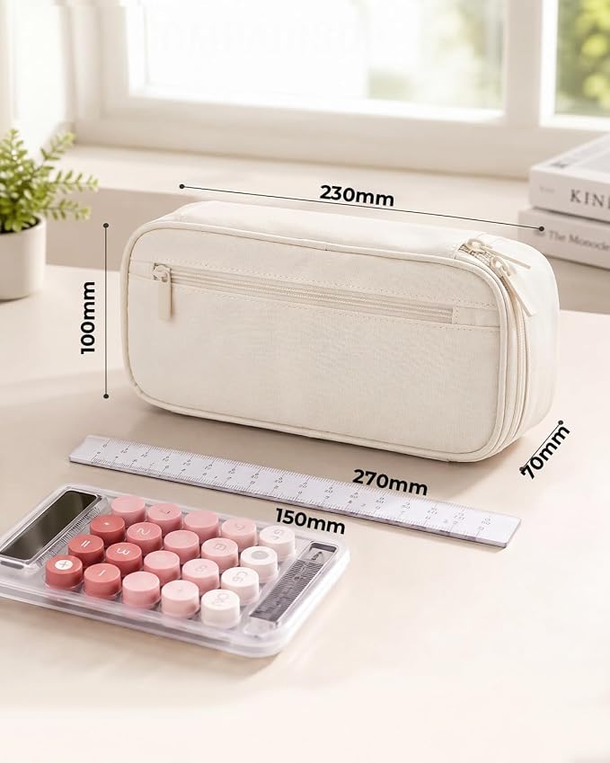 WEMATE Pencil Case, Large Storage Organizer, Makeup Bag, Teacher Must - have, Big Pencil Pouch, Marker Case for College