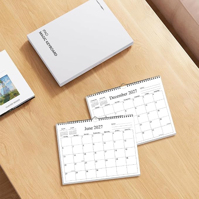 Small Wall Calendar 2026-2027 - Mini Calendar 2026-2027 from July 2026 - December 2027, 18 Months Little Calendar with Premium Paper, 6" x 8", Black