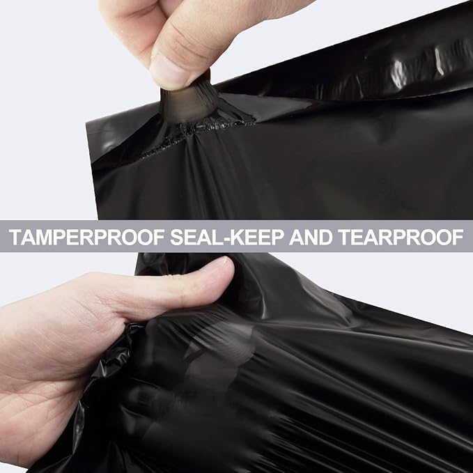 UCGOU Poly Mailers 10x13 Inch Black 200 Pack Shipping Bags #4 Strong Mailing Envelopes Boutique Packaging Postal Self Seal Adhesive Waterproof and Tear Proof Small Business for Clothes,Books