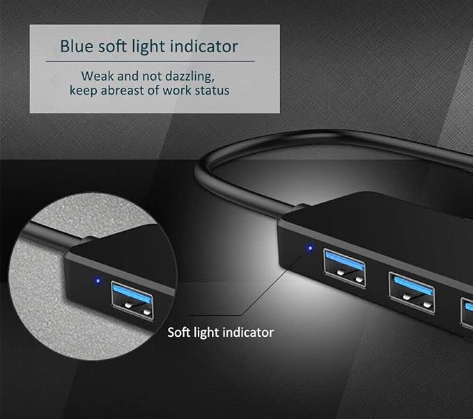 USB Hub 4 Port, VIENON USB 3.0 Hub USB Splitter for Laptop, USB Port Extender USB A Hub for PC, Desktop, Xbox, PS4, Flash Drive, Printer, Keyboard, Mouse, HDD, Plug and Play