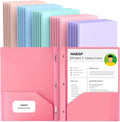 Habgp Plastic Folders with Pockets and Prongs, Heavy Duty 20 Pack 2, Letter Size File Pocket Folders for Office School