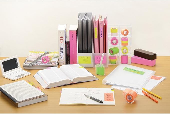 Yamato Memoc Roll Tape, Self-Stick Memo Paper Tape, with Tape Dispenser, 50mm x 10m, Rose, 1 ea. (RK-50CH-RO)
