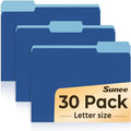 SUNEE File Folders, 30 Pack Manilla Folders 8.5 x 11, Colored File Folders Home Office School Supplies for Documents Files Paper,Navy Blue