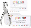 ONEDONE Reward Punch Cards Pack of 200 with Hole Puncher Behavior Incentive Awards for Teachers Kids Students Home Classroom School Business Loyalty Card - 3.5" x 2"