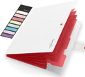Sooez Accordion File Organizer, Letter Size Expanding File Folder with Labels, 5 Pocket Folders for Document, Portable Paper Bill Receipt Organizer for Home School Office Supplies, A4 Size, White