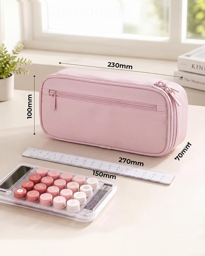 WEMATE Pencil Case, Large Storage Organizer, Makeup Bag, Teacher Must - have, Big Pencil Pouch, Marker Case for College