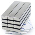 MIKEDE Strong Neodymium Magnets with Adhensive Backing 60x10x5 mm 12 Pcs | Super Strong Magnets Bar, Heavy Duty Metal Powerful Silver Rectangular Magnet for Craft, Whiteboard, Garage, Kitchen, DIY