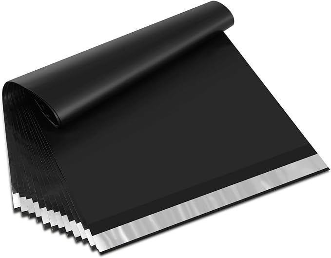 UCGOU Poly Mailers 10x13 Inch Black 200 Pack Shipping Bags #4 Strong Mailing Envelopes Boutique Packaging Postal Self Seal Adhesive Waterproof and Tear Proof Small Business for Clothes,Books